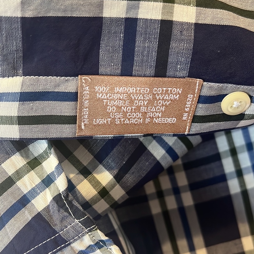 Men’s Gitman Brothers Tailored Shirt Size Small Handmade USA